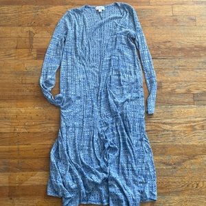 LuLuRoe Sarah Blue Duster Cardigan size XS